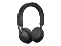 Jabra Evolve2 65, Headset (schwarz, Microsoft Teams, USB-C, Ladestation) - 20 KHz - Plug and Play - Lautstärkeregler - Stereo - Rausch-Unterdrückung - Kabellos - Bluetooth - USB Typ C - 99,2 g