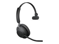 Jabra Evolve2 65 Wireless PC Headset – Noise Cancelling UC Certified Mono Headphones With Long-Lasting Battery – USB-A Bluetooth Adapter – Black