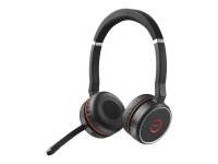 Jabra Evolve 75 SE Schnurloses Stereo-Headset - Bluetooth-Headset mit Mikrofon mit ANC und Ladestation - Für Google Meet & Zoom Zertifiziert sowie für alle gängige Plattformen - Schwarz