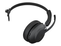 Jabra Evolve2 65 Wireless PC Headset – Noise Cancelling Microsoft Teams Certified Mono Headphones With Long-Lasting Battery – USB-A Bluetooth Adapter – Black